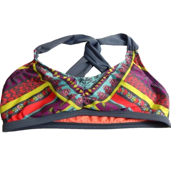 Title Nine Floral Cross Back Bikini Top - Picture 1 of 3